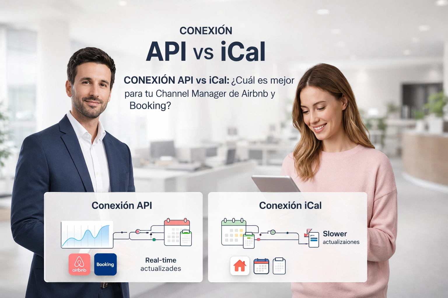 Conexión API vs iCal: ¿Cuál es mejor para tu Channel Manager de Airbnb y Booking?