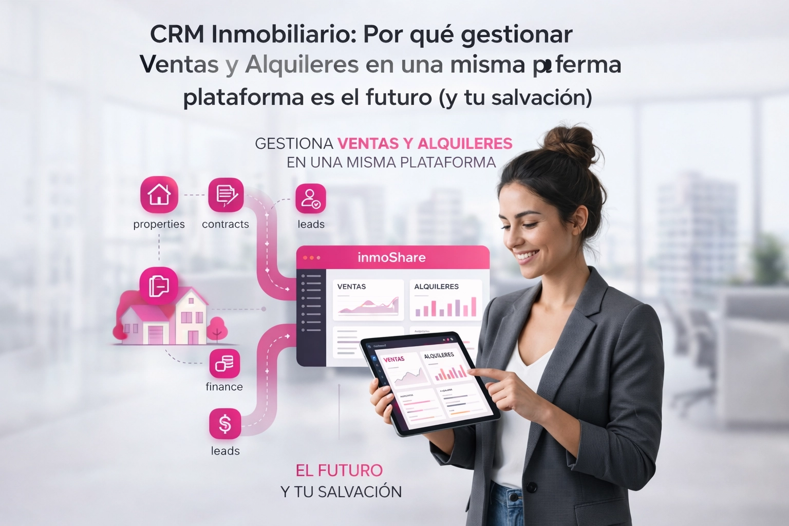 CRM Inmobiliario: Por qué gestionar Ventas y Alquileres en una misma plataforma es el futuro (y tu salvación)