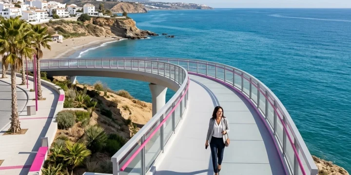 Torrox impulsa su costa con el nuevo puente de la Senda Litoral